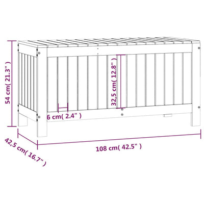 opbevaringskasse til haven 108x42,5x54 cm massivt fyrretræ grå