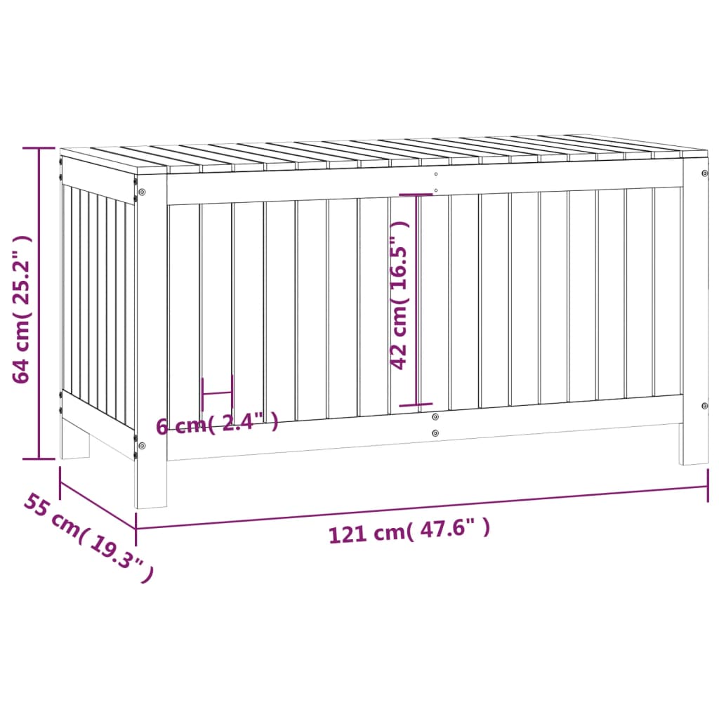 havekasse 121x55x64 cm massivt fyrretræ gyldenbrun