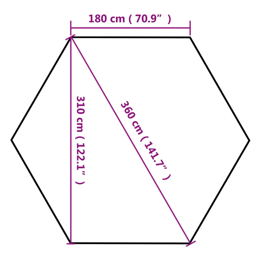 sekskantet pop op-telt 3,6x3,1 m foldbart 220 g/m² gråbrun