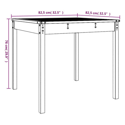 havebord 82,5x82,5x76 cm massivt fyrretræ grå