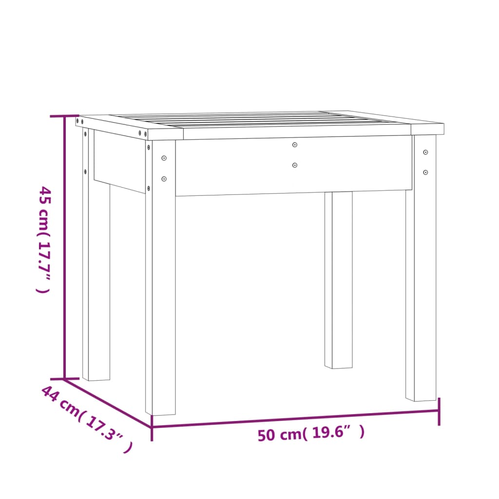 havebænk 50x44x45 cm massivt fyrretræ grå