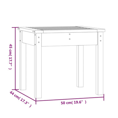 havebænk 50x44x45 cm massivt fyrretræ grå