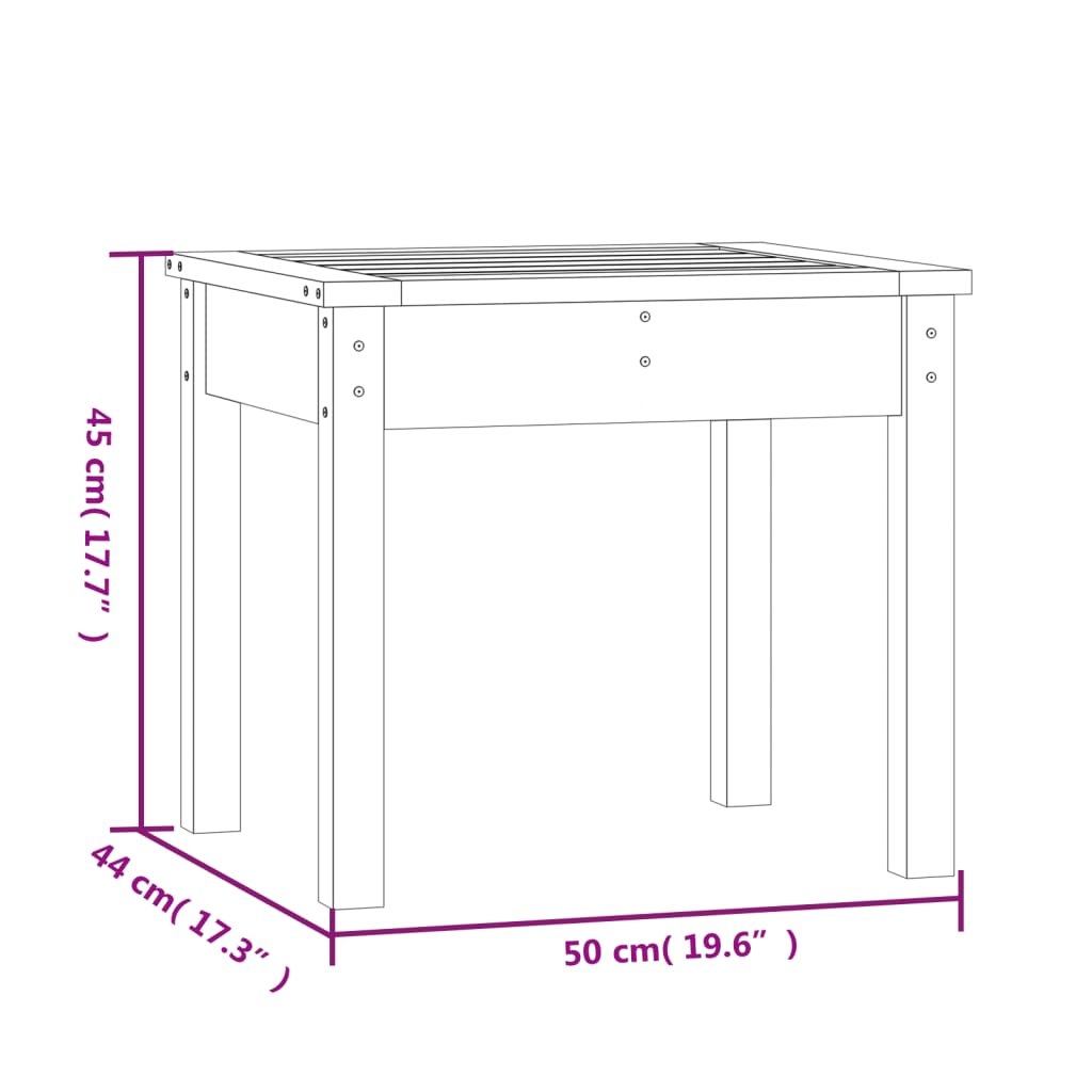 havebænk 50x44x45 cm massivt fyrretræ gyldenbrun