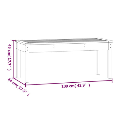 havebænk 109x44x45 cm massivt fyrretræ sort