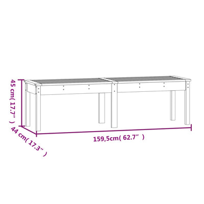 2-personers havebænk 109,5x44x45 cm massivt fyrretræ