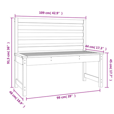 havebænk 109 cm massivt fyrretræ gyldenbrun