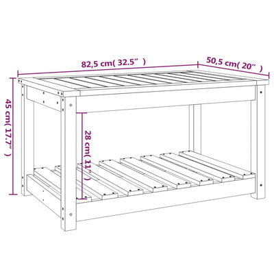 havebord 82,5x50,5x45 cm massivt fyrretræ gyldenbrun