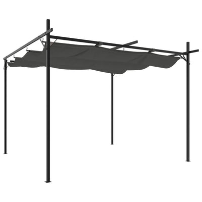 pergola med sammenrulleligt tag 295x292x230 cm antracitgrå