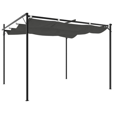 pergola med sammenrulleligt tag 295x292x230 cm antracitgrå