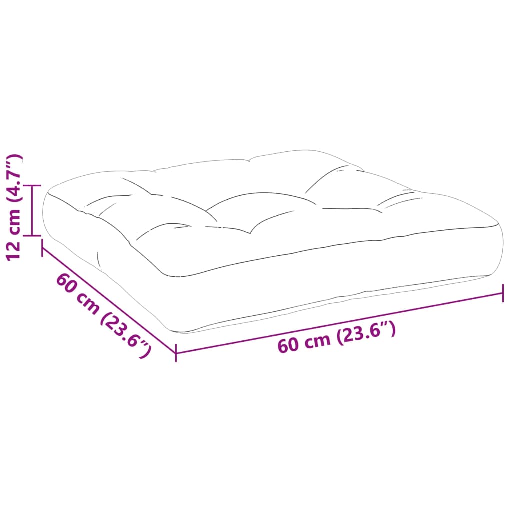 pallehynde 60x60x12 cm stof cremefarvet