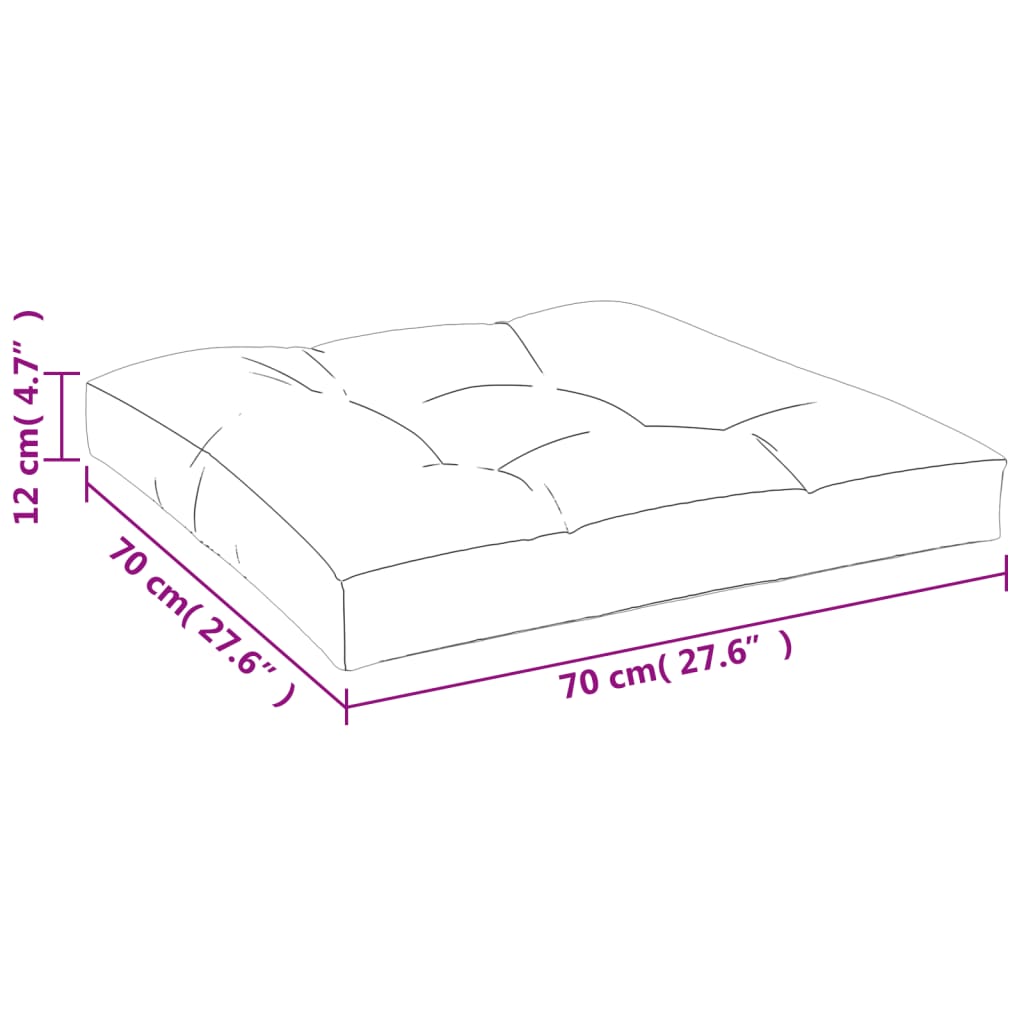 pallehynde 70x70x12 cm stof antracitgrå