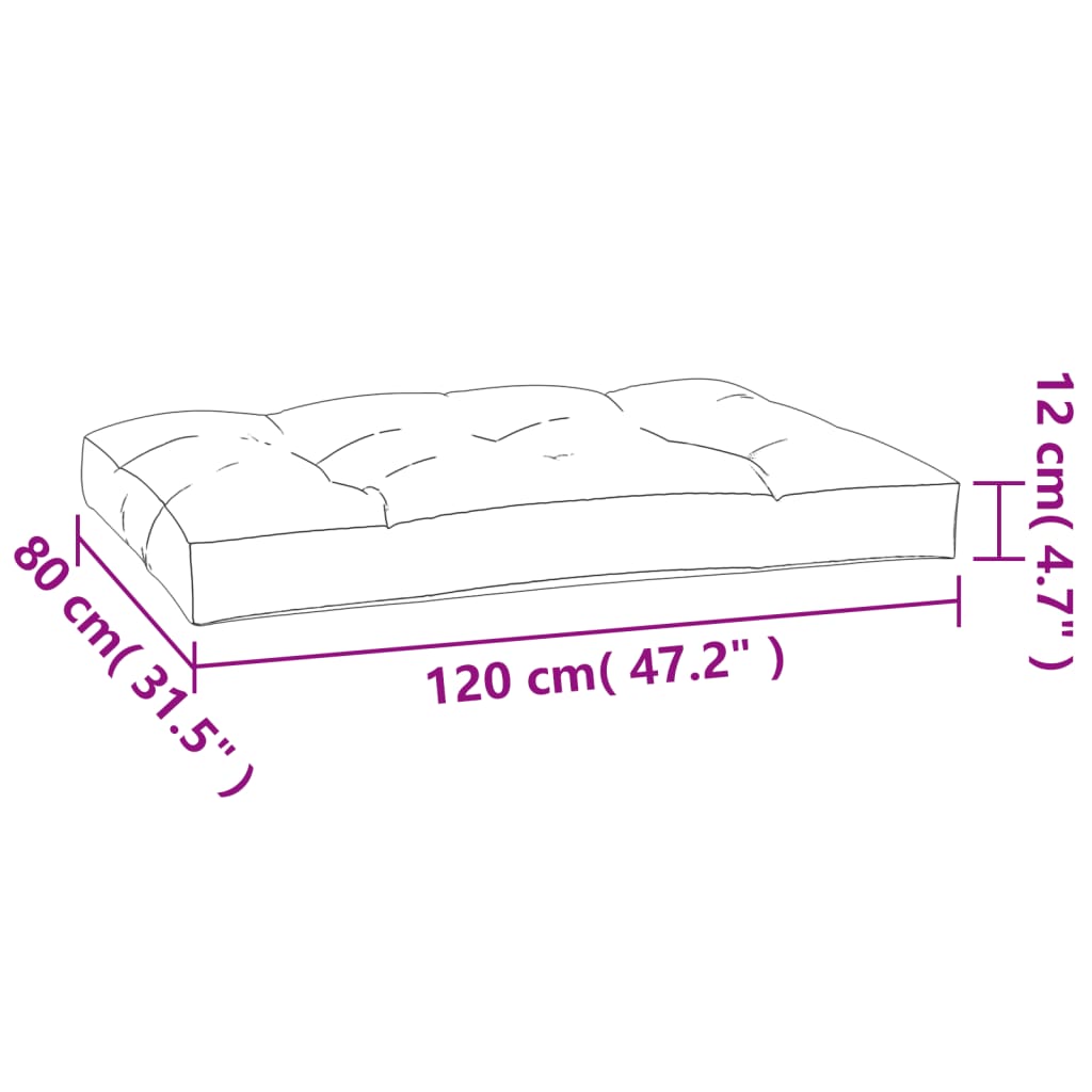 pallehynde 120x80x12 cm stof turkis