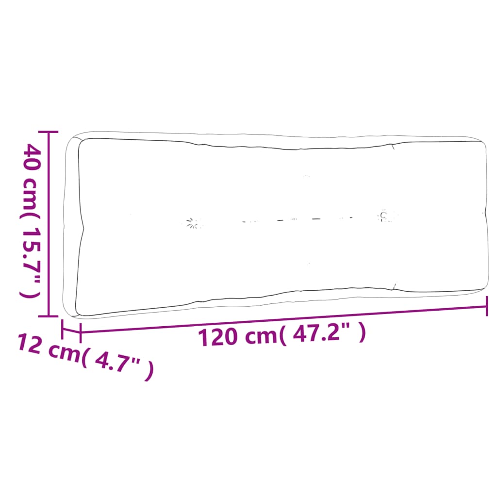 pallehynde 120x40x12 cm stof cremehvid