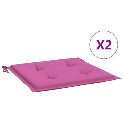 hynder til havestol 2 stk. 40x40x3 cm stof pink