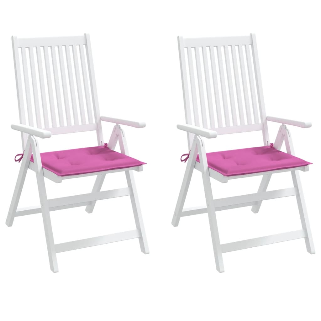 hynder til havestol 2 stk. 40x40x3 cm stof pink