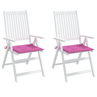 hynder til havestol 2 stk. 40x40x3 cm stof pink