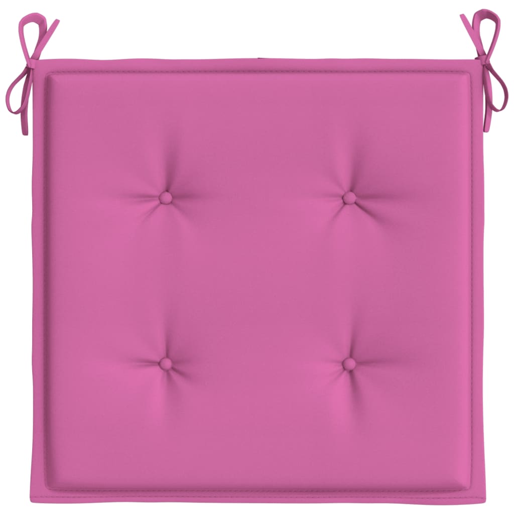 hynder til havestol 2 stk. 40x40x3 cm stof pink