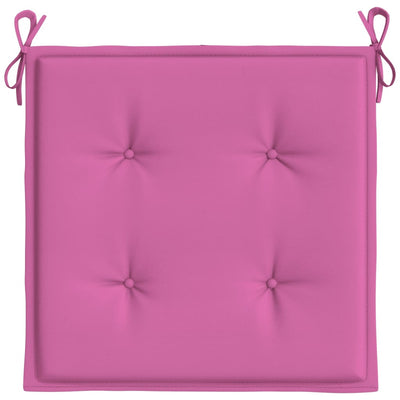 hynder til havestol 2 stk. 40x40x3 cm stof pink