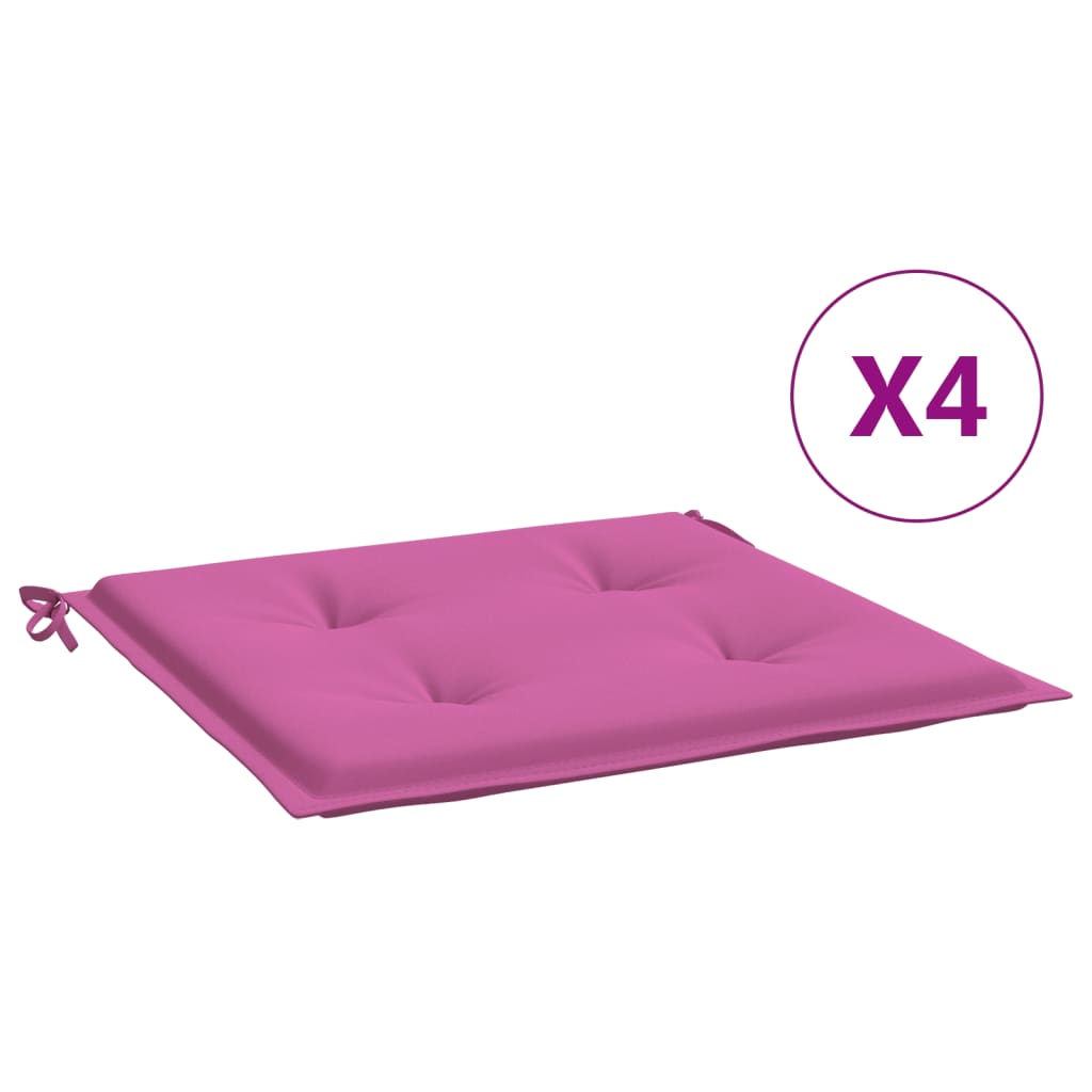 hynder til havestol 4 stk. 40x40x3 cm stof pink