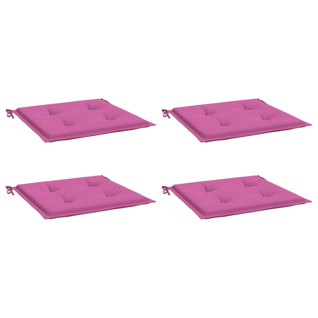 hynder til havestol 4 stk. 40x40x3 cm stof pink