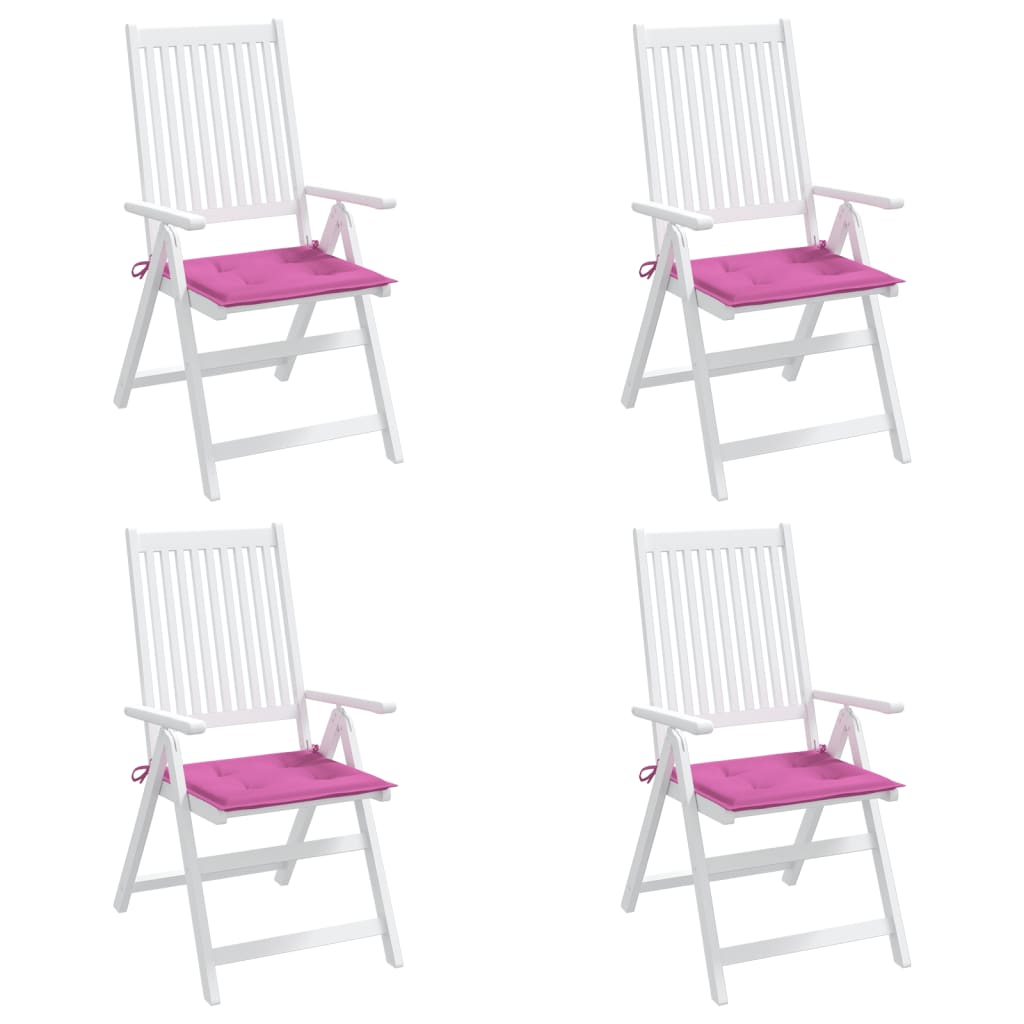 hynder til havestol 4 stk. 40x40x3 cm stof pink