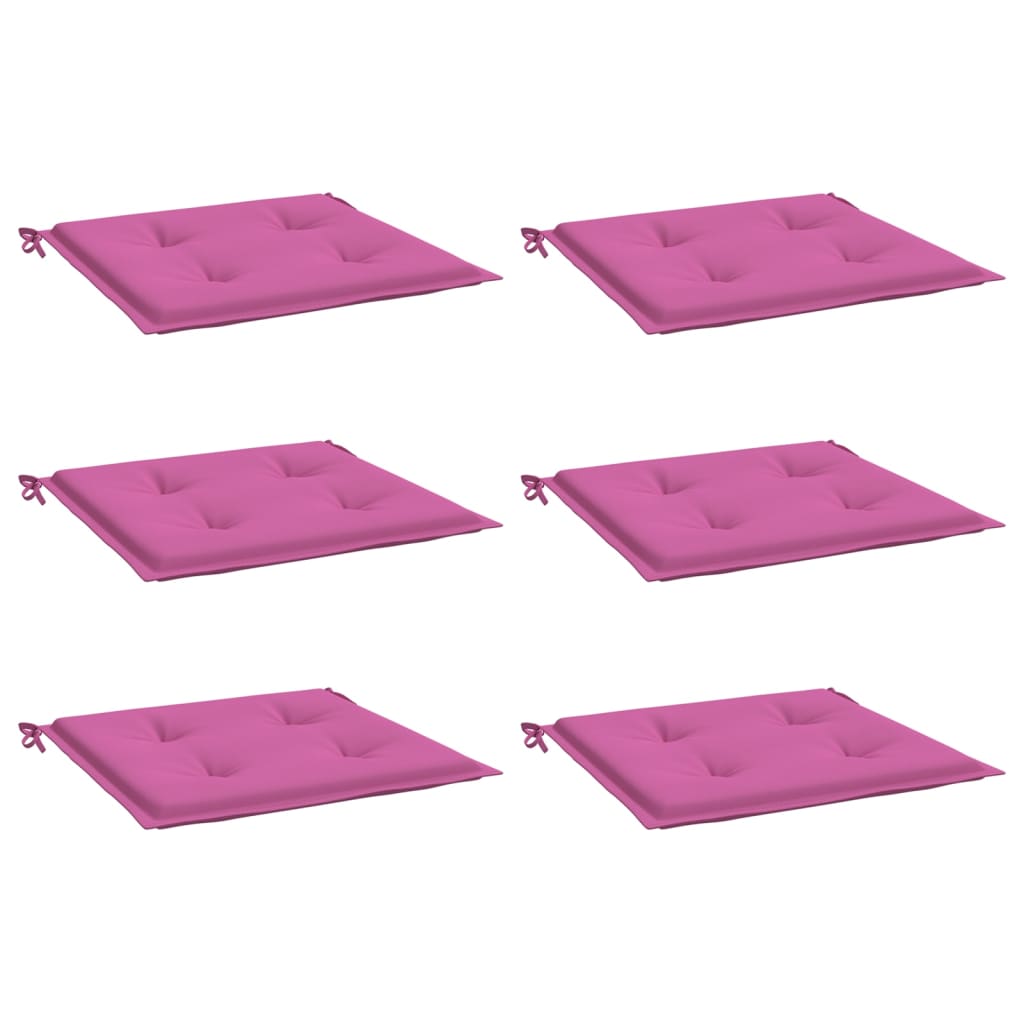 hynder til havestol 6 stk. 40x40x3 cm stof pink