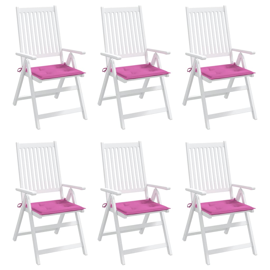 hynder til havestol 6 stk. 40x40x3 cm stof pink