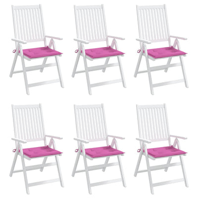 hynder til havestol 6 stk. 40x40x3 cm stof pink