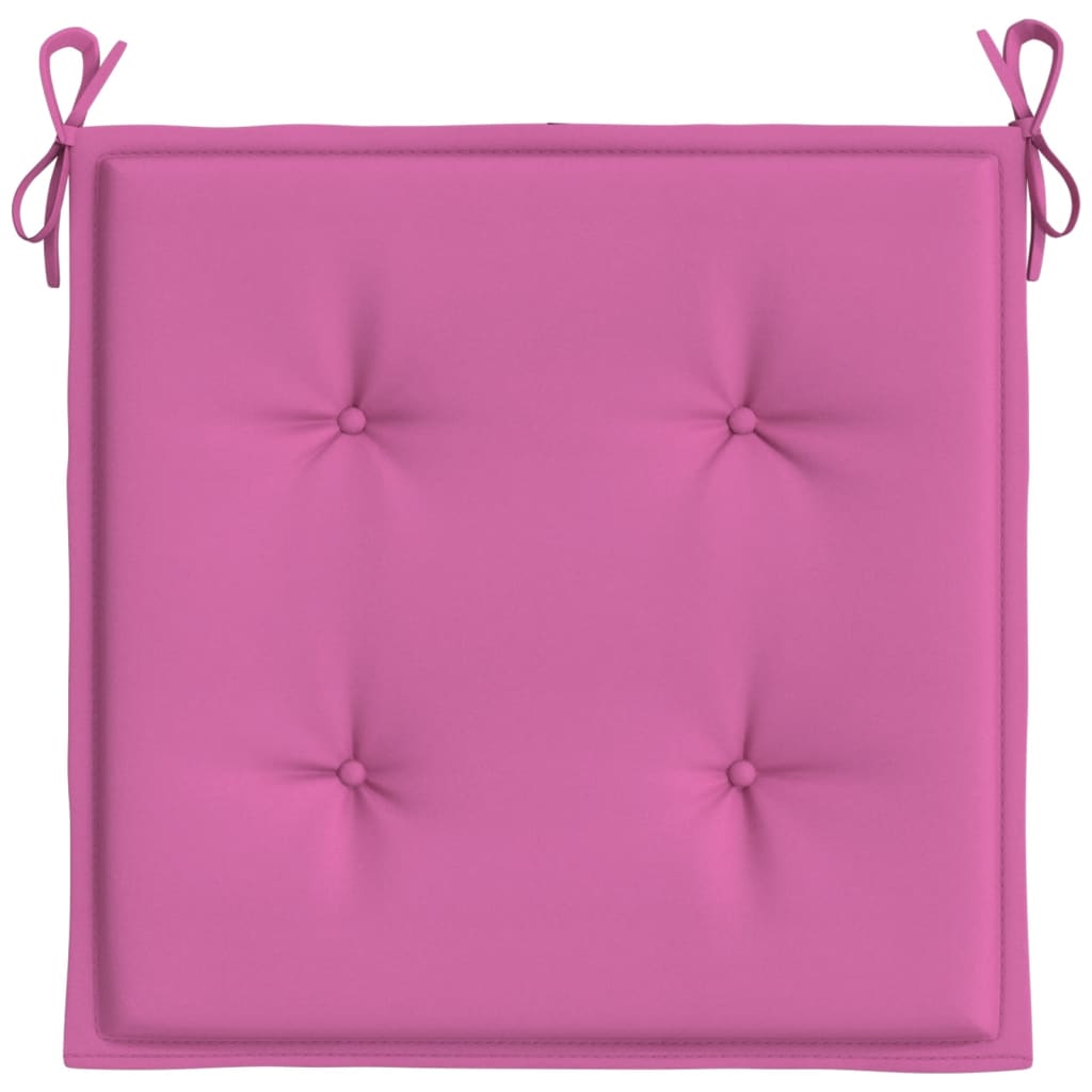 hynder til havestol 6 stk. 40x40x3 cm stof pink