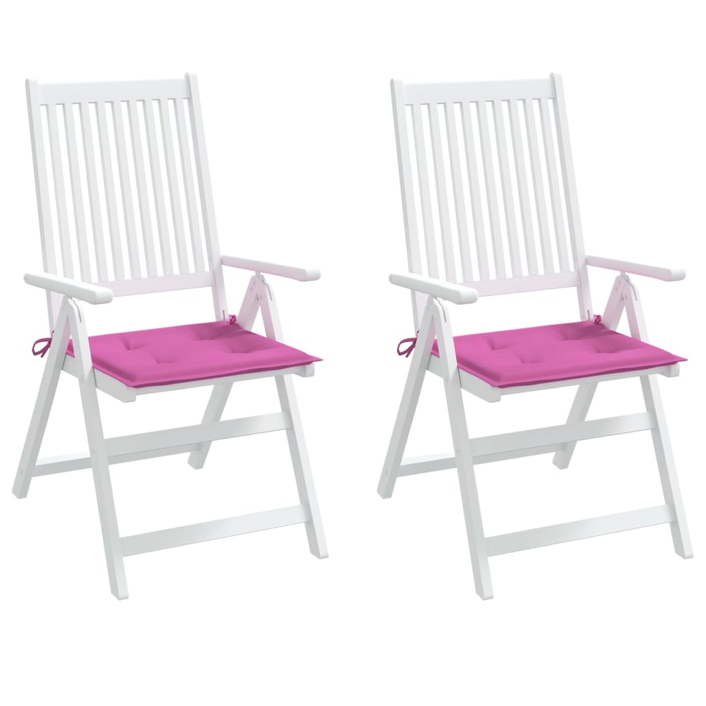 hynder til havestol 2 stk. 50x50x3 cm stof pink