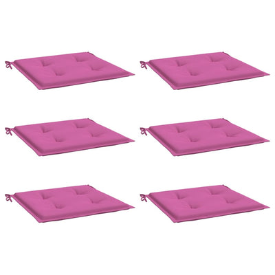 hynder til havestol 6 stk. 50x50x3 cm stof pink