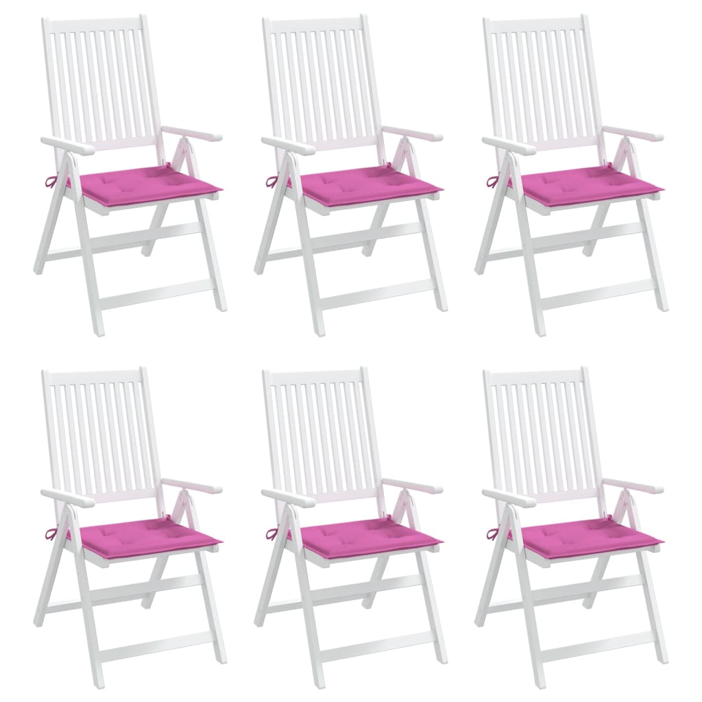 hynder til havestol 6 stk. 50x50x3 cm stof pink