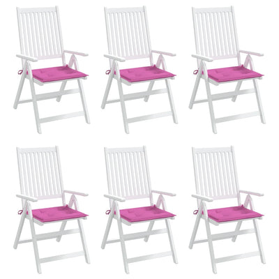 hynder til havestol 6 stk. 50x50x3 cm stof pink