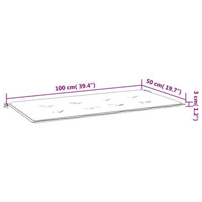 hynde til havebænk 100x50x3 cm striber oxfordstof blå og hvid