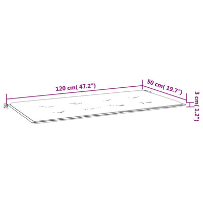 hynde til havebænk 120x50x3 cm striber oxfordstof blå og hvid