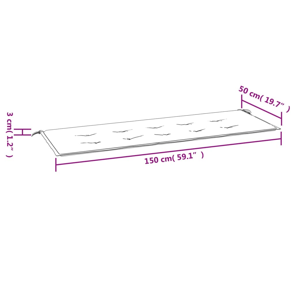 hynde til havebænk 150x50x3 cm striber oxfordstof blå og hvid