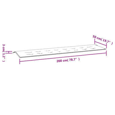 hynde til havebænk 200x50x3 cm oxfordstof ternet sort