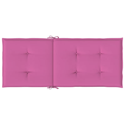 stolehynder med høj ryg 2 stk. 120x50x3 cm stof pink