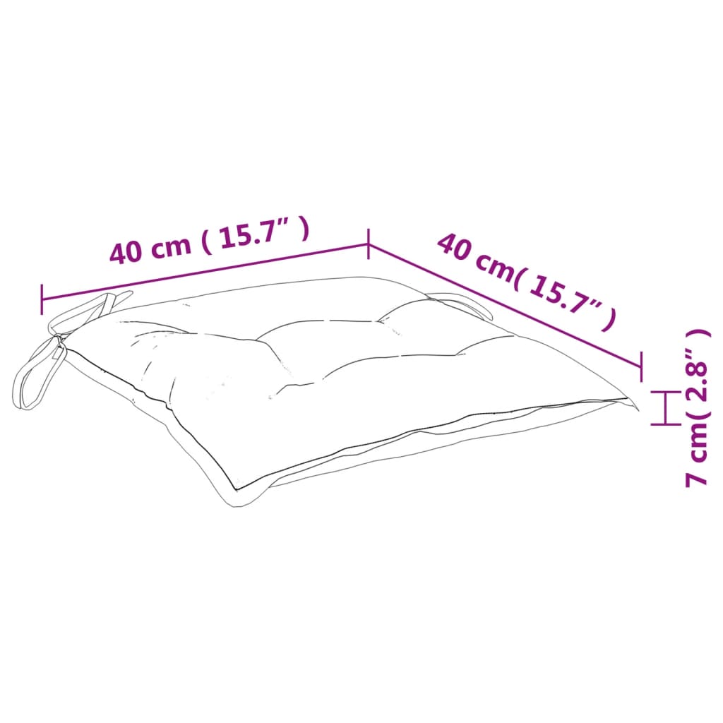 stolehynder 2 stk. 40x40x7 cm oxfordstof sort