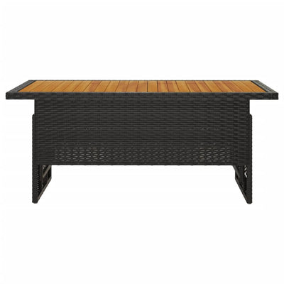 havebord 100x50x43/63 cm massivt akacietræ og polyrattan