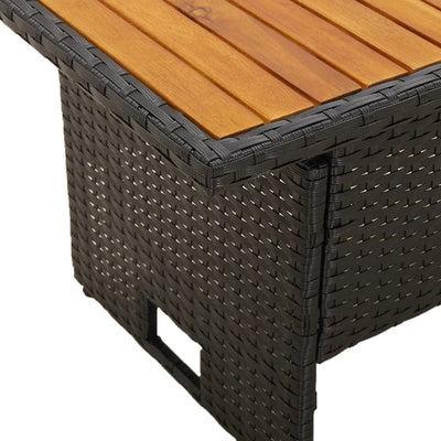 havebord 100x50x43/63 cm massivt akacietræ og polyrattan