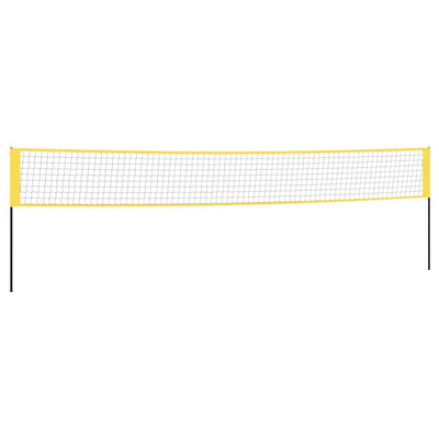 badmintonnet 600x155 cm PE-stof gul og sort