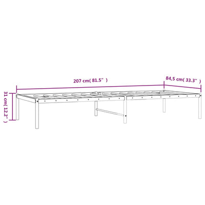 sengeramme 80x200 cm metal sort