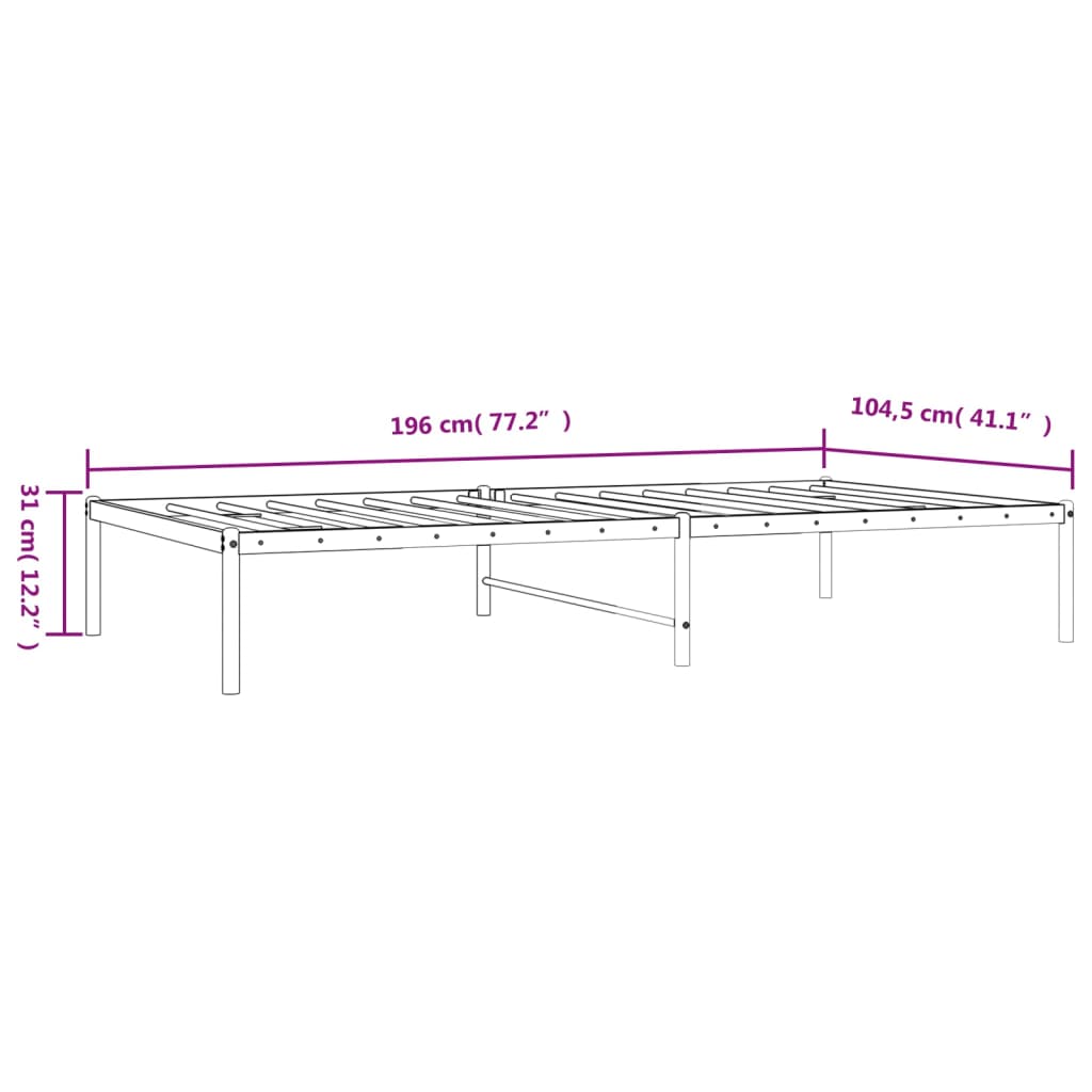 sengeramme 100x190 cm metal sort