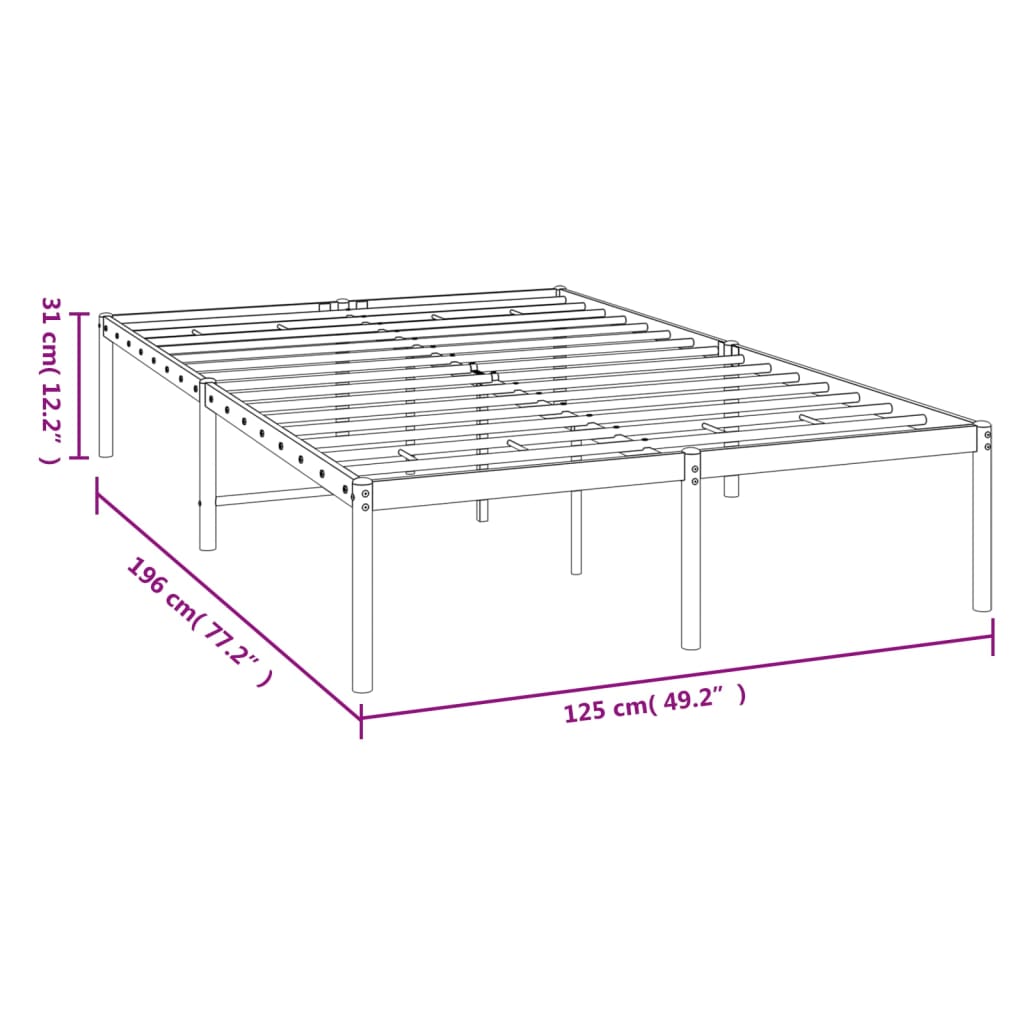 sengeramme 120x190 cm metal sort