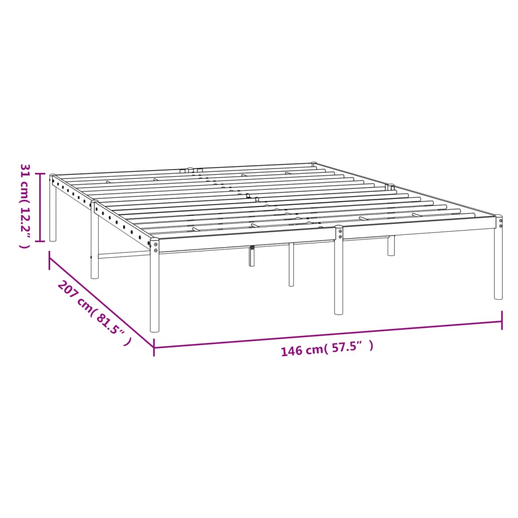 sengeramme 140x200 cm metal sort