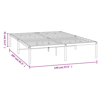 sengeramme 140x200 cm metal sort