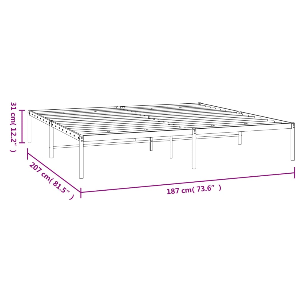 sengeramme 180x200 cm metal sort