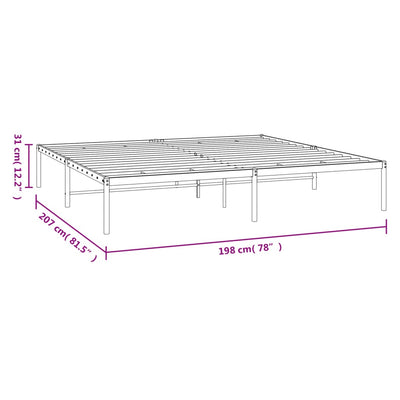 sengeramme 193x203 cm metal sort