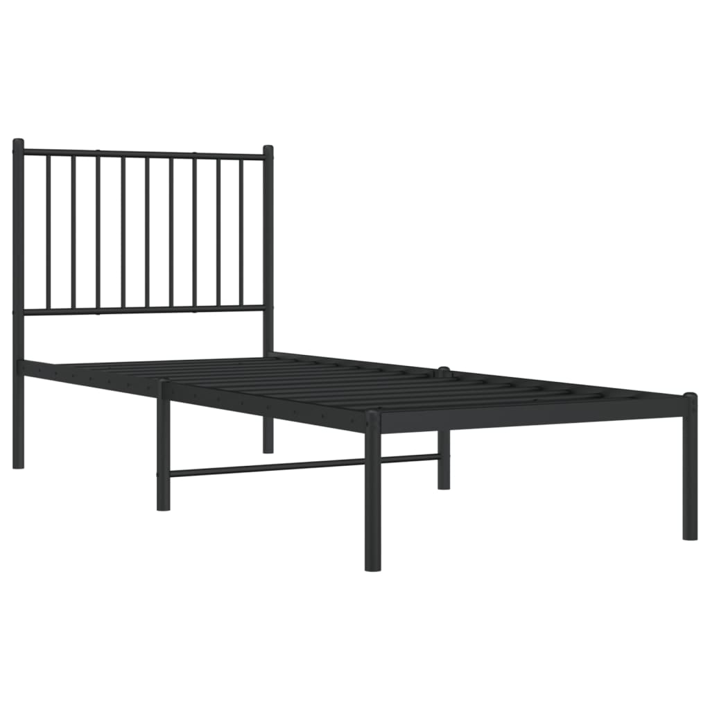 sengeramme med sengegavl 75x190 cm metal sort